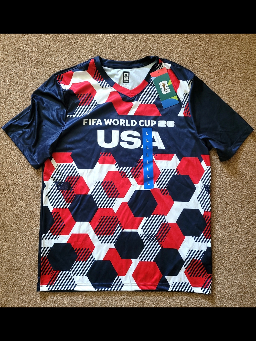 USA FIFA World Cup Men's Graphic Soccer Jersey - Navy, Red, White